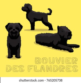 Dog Bouvier des Flandres Cartoon Vector Illustration