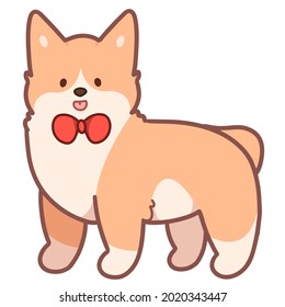 Dog with bow tie, vector version