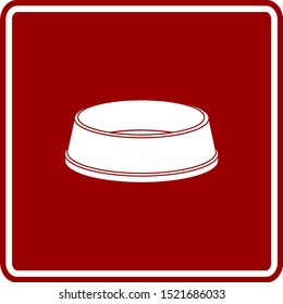 dog bowl dark red vector sign