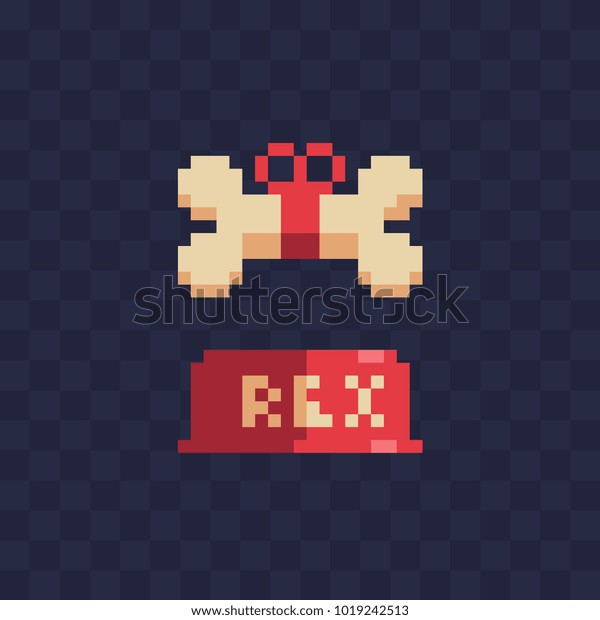 Dog Bowl Food Bone Pixel Art Stock Vector (Royalty Free) 1019242513 ...