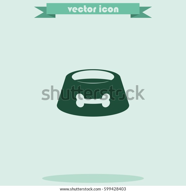 Dog Bowl Icon Stock Vector (Royalty Free) 599428403
