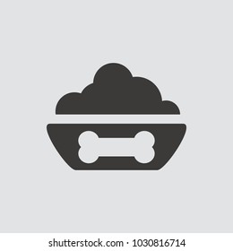 Dog bowl icon isolated of flat style. Vector illustration.