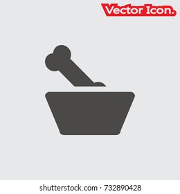 Dog bowl icon isolated sign symbol and flat style for app, web and digital design. Vector illustration.