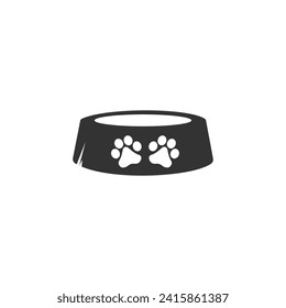 Dog bowl icon. Pet Bowl Flat A bowl of bones for a dog. animal feed in a bowl. Vector Icon