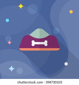 Dog bowl icon , Vector flat long shadow design.