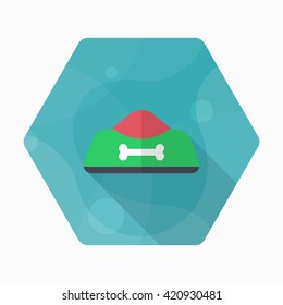 Dog bowl icon , Vector flat long shadow design.