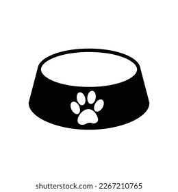 dog bowl icon vector logo