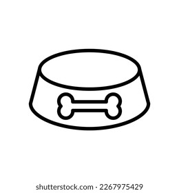 dog bowl icon vector logo