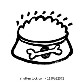 Dog bowl icon,vector illustration. Grunge design style.