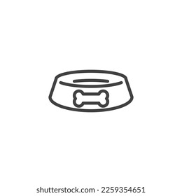 Dog Bowl line icon. linear style sign for mobile concept and web design. Pets bowl outline vector icon. Symbol, logo illustration. Vector graphics