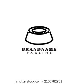 dog bowl logo icon design template modern vector illustration