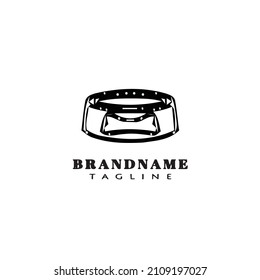 dog bowl logo icon design template modern vector illustration