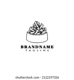 dog bowl logo icon design template modern vector illustration