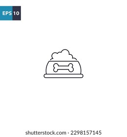 Dog bowl outline icon Vector illustration