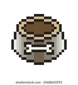 Dog bowl in pixel art style