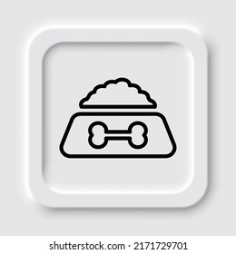 Dog bowl simple icon vector. Flat design. Neumorphism design.ai