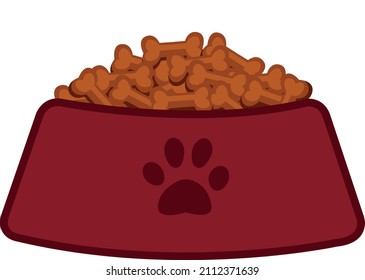 Dog bowl with treats. Cat bowl with treats. Bowl for animals