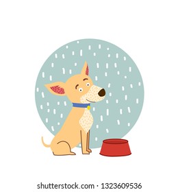 dog and bowl vector
