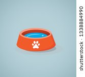 Dog bowl vector icon. 