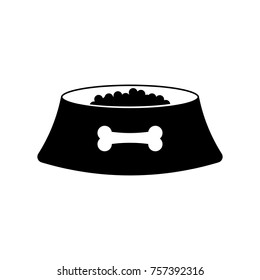 Dog bowl vector icon.