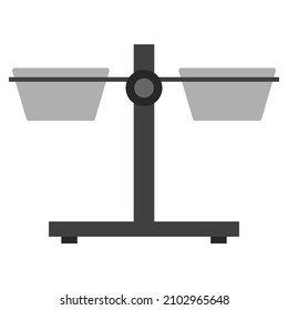 dog bowls adjustable stand flat clipart vector illustration