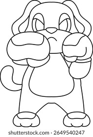 Dog Boxer Boxing gloves Boxing Animal Vector Graphic Art Illustration