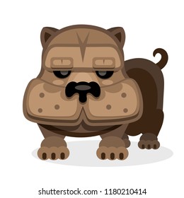 Dog boxer boy isolated on white background vector illustration