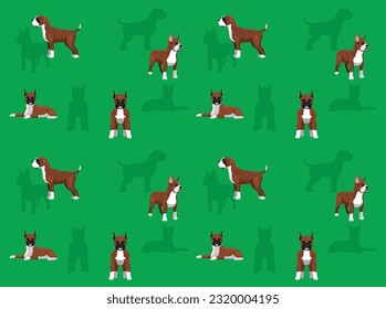 Dog Boxer Brindle Coat Cute Cartoon Seamless Wallpaper Background