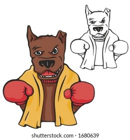 Dog Boxing Mascot for sport teams. Great for school mascot logo and any other design work