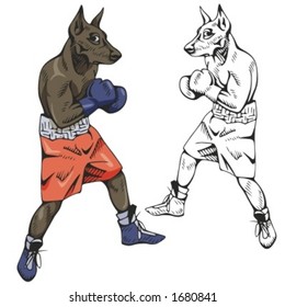 Dog Boxing Mascot for sport teams. Great for t-shirt designs, school mascot logo and any other design work. Ready for vinyl cutting.