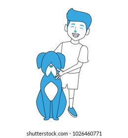 Dog and boy cartoon