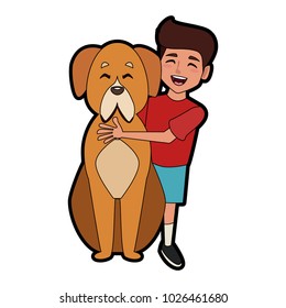 Dog and boy cartoon