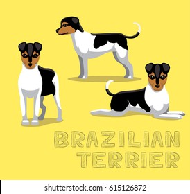 Dog Brazilian Terrier Cartoon Vector Illustration