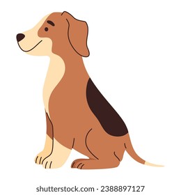 diseño de ilustración de la sentada del beagle de raza de perro