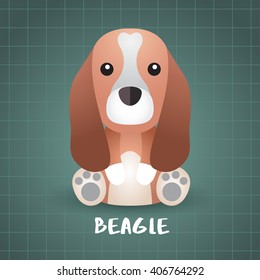 Dog Breed : Beagle : Vector Illustration