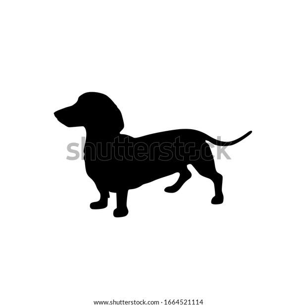 犬種のダックスフントのアイコンシルエット 長い短い背景 のベクター画像素材 ロイヤリティフリー