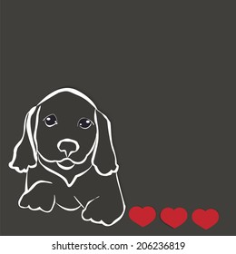 dog breed dachshund red love heart Valentines