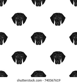 Dog breed, Dalmatian.Muzzle of a Dalmatian single icon in black style vector symbol stock illustration web.