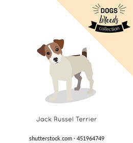 Dog breed flat icon isolated on white background. Vector eps 10 format.
