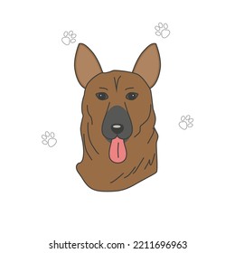 dog breed German Shepherd in the style of duddle for posters posters banners