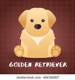 Dog Breed : Golden Retriever : Vector Illustration