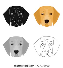 A dog breed, a golden retriever.Muzzle of the Golden Retriever single icon in cartoon style vector symbol stock illustration web.