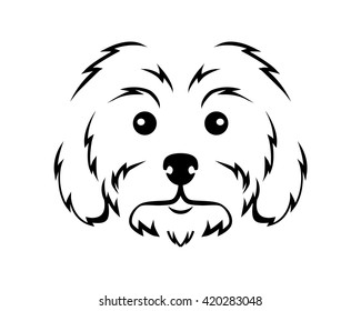 Dog Breed Line Art Logo - Maltese