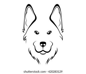 Dog Breed Line Art Logo - German Shepherd