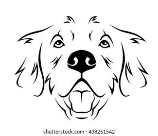 Dog Breed Line Art Logo    Golden Retriever