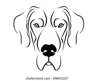 Dog Breed Line Art Logo - Great Dane