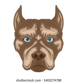 Dog breed pit bull terrier sign on a white background.