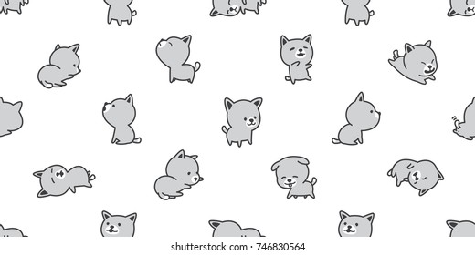 dog breed puppy french bulldog vector seamless pattern