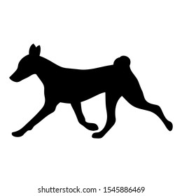 dog breed silhouette basenji run