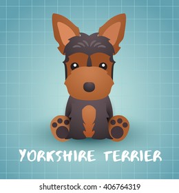 Dog Breed : Yorkshire Terrier : Vector Illustration